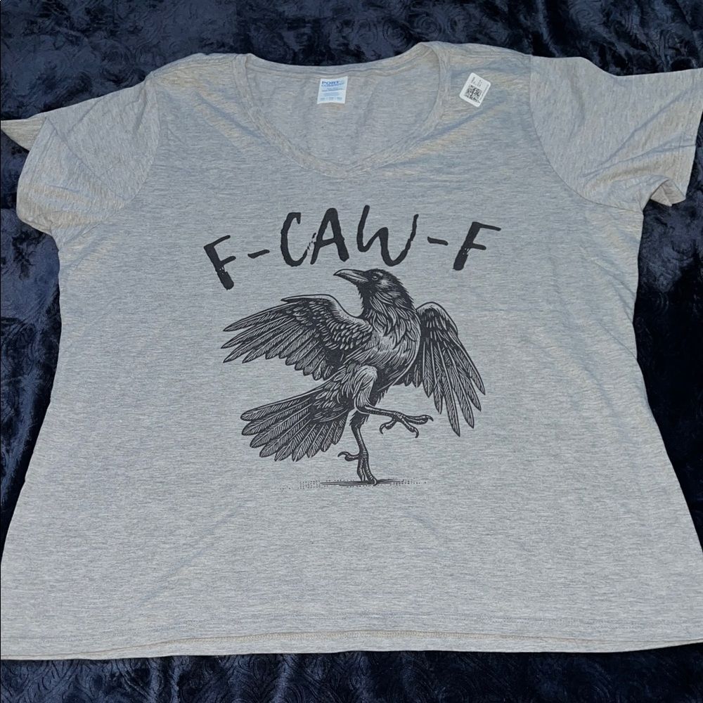 Graphic Raven F-Caw-F Tee - Light Heather Gray (women’s 2xl)